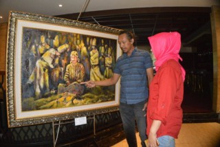 Goresan Lukisan " Nglaras Cipta dan Rasa" Karya Seniman Edy Sanjaya Penuh Kedamaian Jiwa