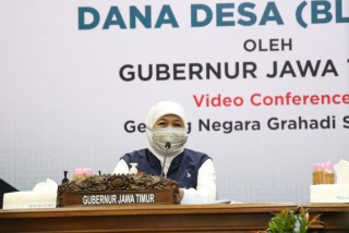 Disaksikan Gubernur Jatim Melalui Video Conference 4 Kabupaten Dapat BLT DD