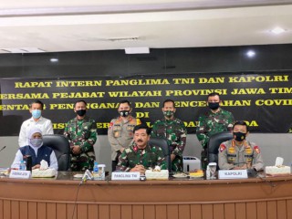 Panglima TNI dan Kapolri Pimpin Rapat Terkait Penanganan Covid-19 di Jawa Timur