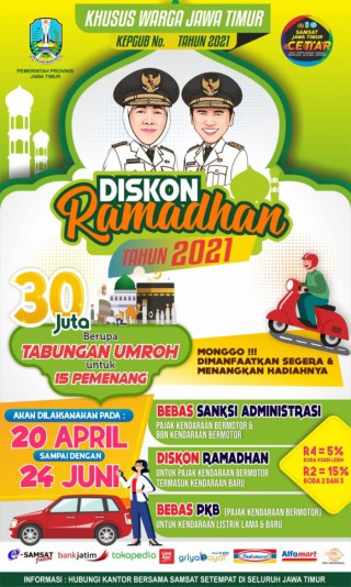 Ramadhan Spesial, Gubernur Khofifah Beri Diskon Pajak Mobil dan Motor