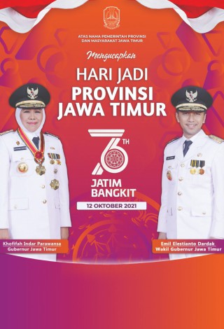 HUT Jatim Ke-76, Khofifah Serukan Jatim Bangkit dari Pandemi Covid-19 Dan Ekonomi Pulih*