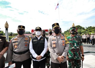 Forkopimda Jatim Gelar Apel Pasukan Operasi Lilin Semeru 2021