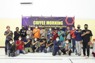Kapolres Pasuruan Kota Ajak Awak Media Pasuruan Raya Ngopi Bareng