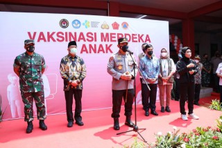 Launching Vaksinasi Merdeka Anak, Kapolri: Upaya Menjaga Generasi Penerus Bangsa