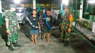 Babinsa Koramil Pabean Cantian Bersama Tiga Pilar Amankan Tawuran