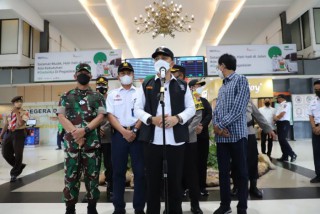 Amankan arus mudik dan malam takbiran, Forkopimda Surabaya gelar apel gabungan.