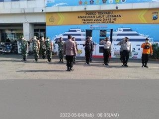 Koramil Pabean Cantian Bersama Stakeholder Terkait Berikan Rasa Aman dan Pelayanan Mudik Lebaran