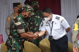 Pelepasan arus balik peserta mudik gratis tahun 2022, dihadiri oleh Kasrem 084/BJ