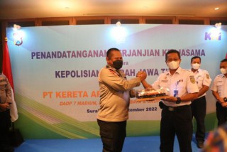 Lindungi Milik Negara PT KAI Teken Kerjasama Dengan Polda Jatim