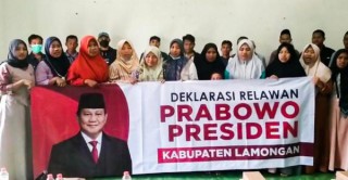Relawan Komunitas Pedagang dan Petani Kabupaten Lamongan Deklarasikan Prabowa Presiden