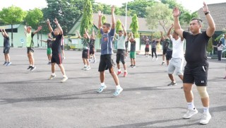 Jaga Kebugaran, Korem 084/BJ lakukan olahraga bersama