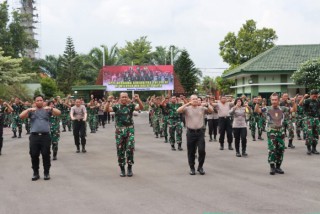 Gelar Olahraga Bersama, TNI-Polri di Mojokerto Kompak Jaga Sinergitas dan Soliditas