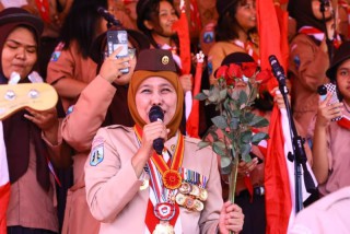 Apel Hari Pramuka Ke-62, Gubernur Khofifah Ajak Pramuka Kuatkan Karakter Manusia Pancasila