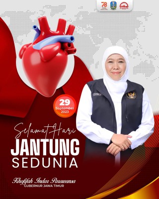 Gubernur Khofifah Ajak masyarakat Jalankan Pola Hidup Sehat dan Aktif Dalam Peringatan Hari Jantung