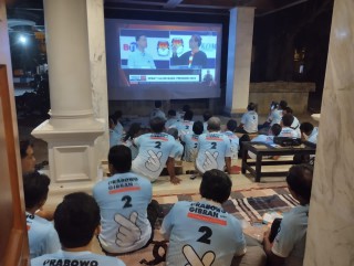 Saat Nobar Debat Cawapres Bersama TKD Prabowo-Gibran Ponorogo