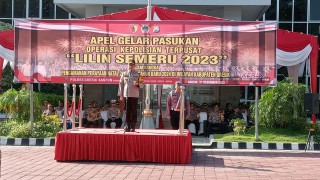 Menghadiri Apel Gelar Pasukan Operasi Lilin Semeru, Kodim 0817/Gresik Siap Sukseskan Nataru 2023
