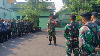 Kodim 0830/Surabaya Utara Ikuti Apel Gelar Pasukan Pengamanan VVIP Dalam Rangka Kunker RI 1