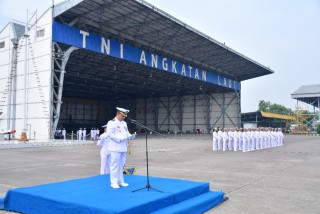 Semangat Prajurit Puspenerbal Pekikkan Jalesveva Jayamahe Diperingatan Hari Dharma Samudera