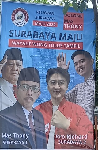 Pendaftaran BACAKADA Pilwali Surabaya 2024 Tinggal 2 Bulan, Baliho AH Thony dan Richard Menyebar