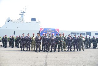 Dirops Puspenerbal Hadiri Apel Gelar Kesiapan Amphibious Operation Task Group Latgabma SGS 2024.