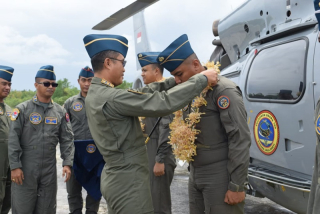 Prajurit Wing Udara 3 Puspenerbal Sambut Kedatangan Helikopter Anti Kapal Selam AS 565 MBE Panther