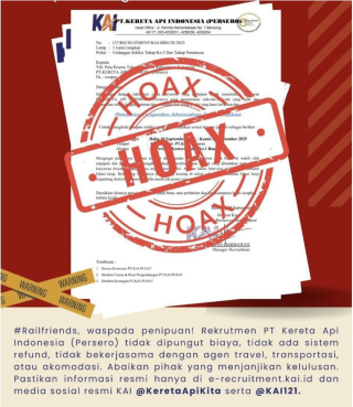 KAI Daop 8 Surabaya Ingatkan Waspada Penipuan Rekrutmen Berkedok Lowongan Kerja