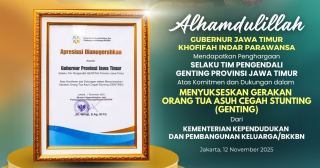 Raih Penghargaan BKBN, Gubernur Khofifah Tegaskan Komitmen dan Konsistensi Turunkan Stunting Jatim
