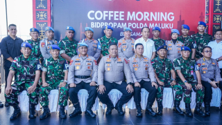 Pererat Sinergitas TNI-Polri di Maluku, Dansathantai dan Danpomal Kodaeral IX Hadiri Coffee Morning