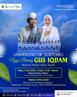 Unitomo Surabaya Gelar Ngaji Bareng Gus Iqdam, Ajak Masyarakat Perkuat Spiritualitas dan Kebersamaan