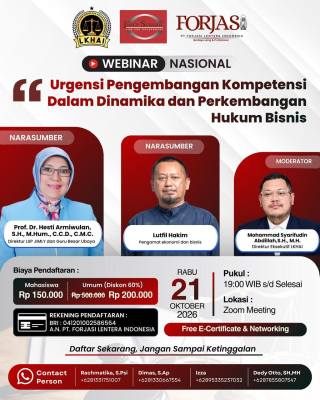Kolaborasi LKHAI, Jimly School, dan ForJasi Gelar Webinar Nasional