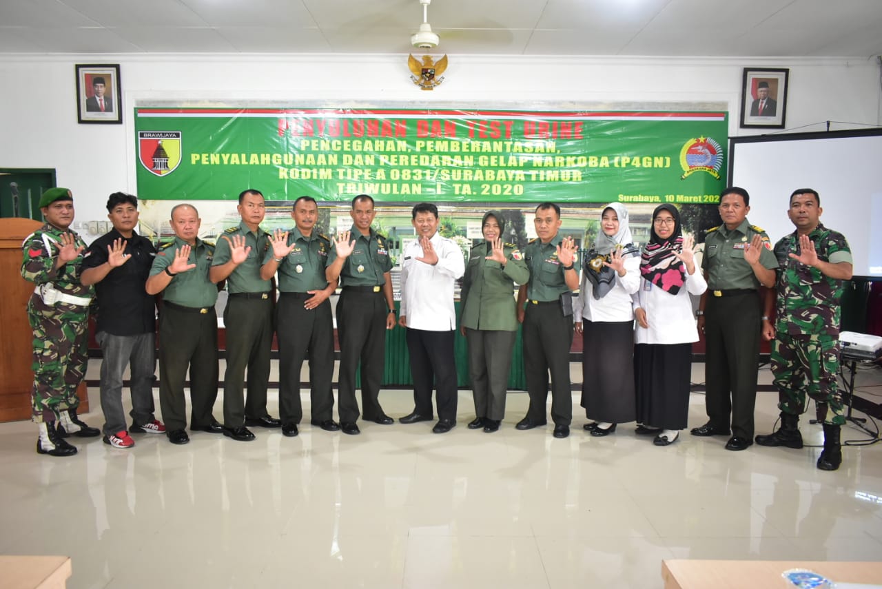 Perangi Narkoba, Kodim Tipe A 0831 Gelar P4GN dan Tes Urine.