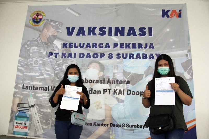 Daop 8 Kolaborasi Lantamal V Gelar Vaksinasi Dosis II Bagi keluarga Pekerja