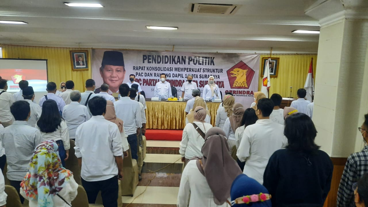 Rapat Konsulidasi Gerindra Surabaya, Sutadi Ajak Kader Tingkatkan Peranya di Masyarakat