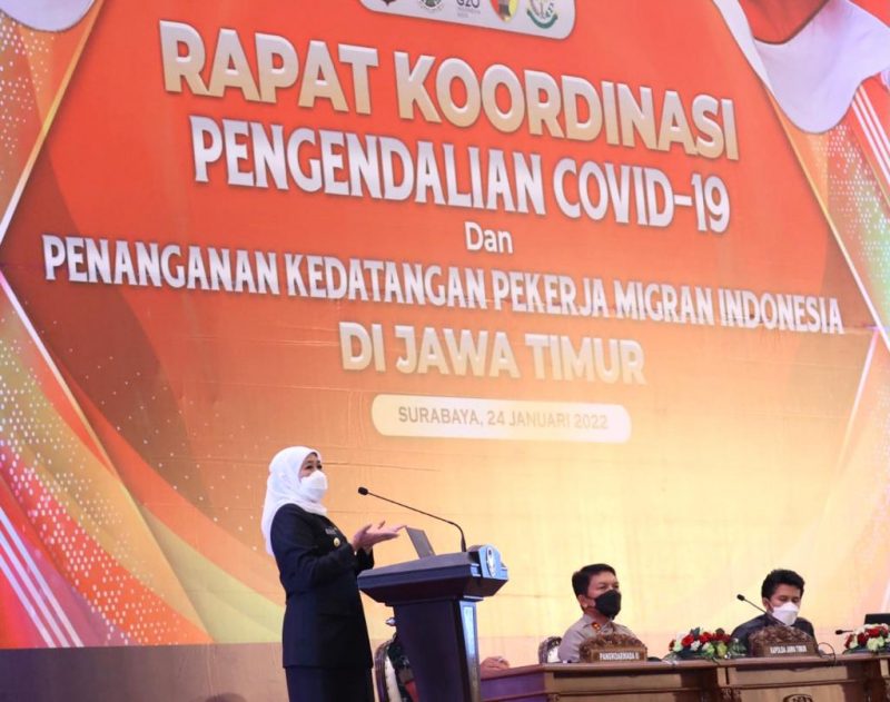 Forkopimda Jatim Gelar Rapat Koordinasi Pengendalian Covid-19 dan Penanganan Kedatangan Pekerja Migran Indonesia