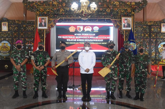 Kasrem 084/Bhaskara Jaya Hadiri pembukaan TMMD ke-113 tahun 2022 Kodim 0829/Bangkalan.