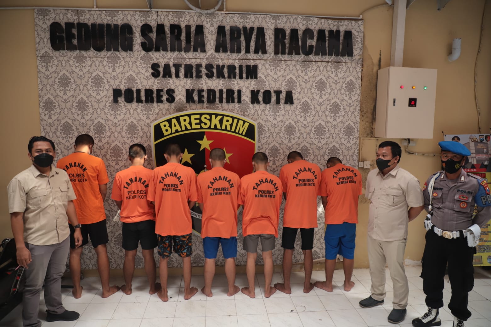 Sat Reskrim Polres Kediri Kota Berhasil Amankan 9 Pelaku Pengeroyokan