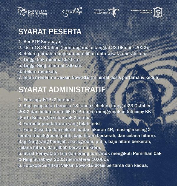 Segera Daftar, Pemilihan Cak dan Ning Surabaya tahun 2022 Tinggal Sepekan Lagi