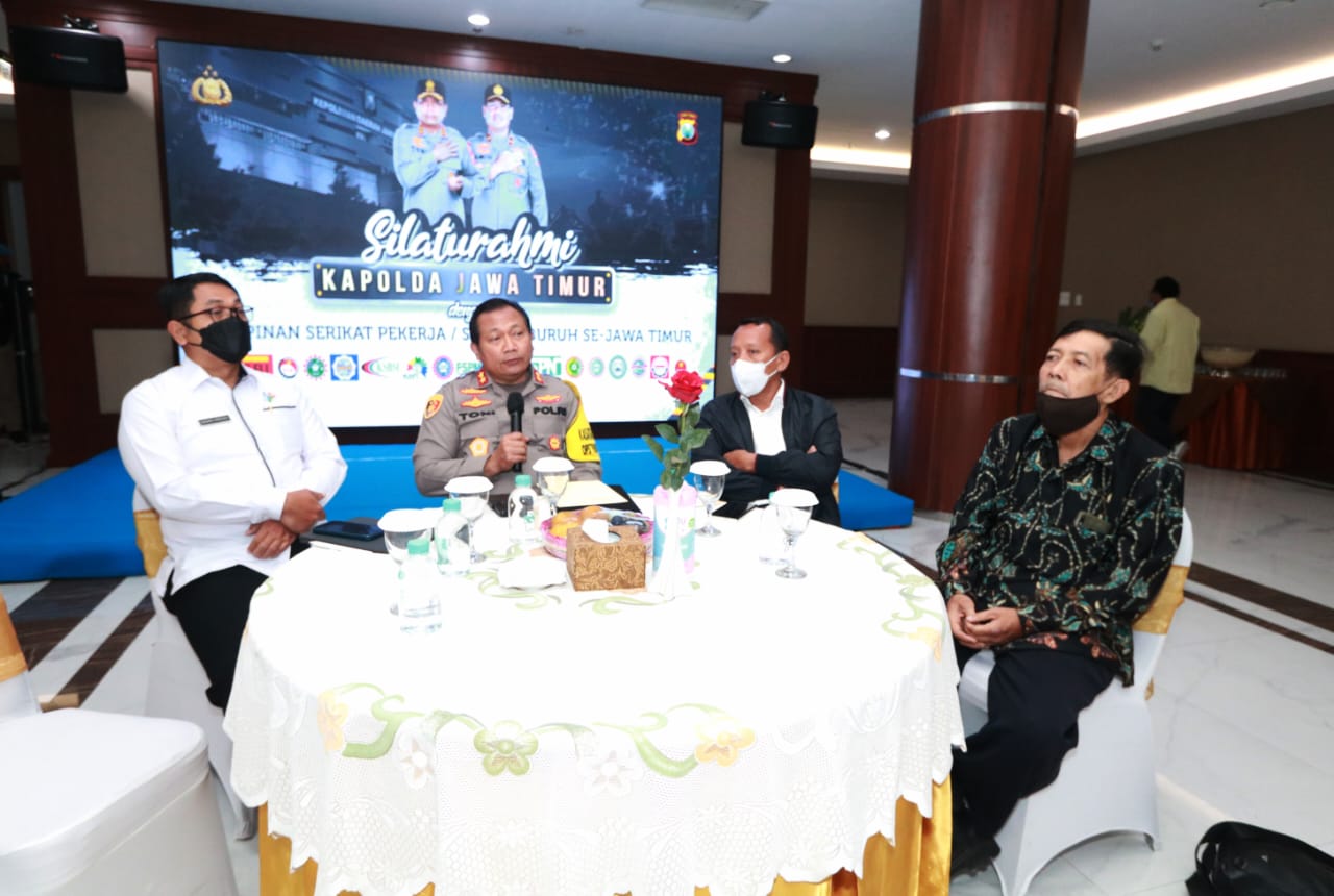 Sinergitas Polda Jatim Bersama Serikat Buruh Jaga Kamtibmas dan Perekonomian Kondusif
