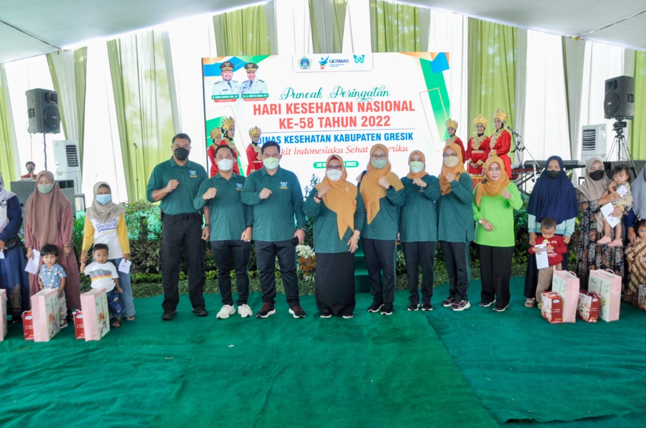 Dandim Gresik Hadir Dalam Puncak Peringatan Hari Kesehatan Nasional Ke-58 Tahun 2022.
