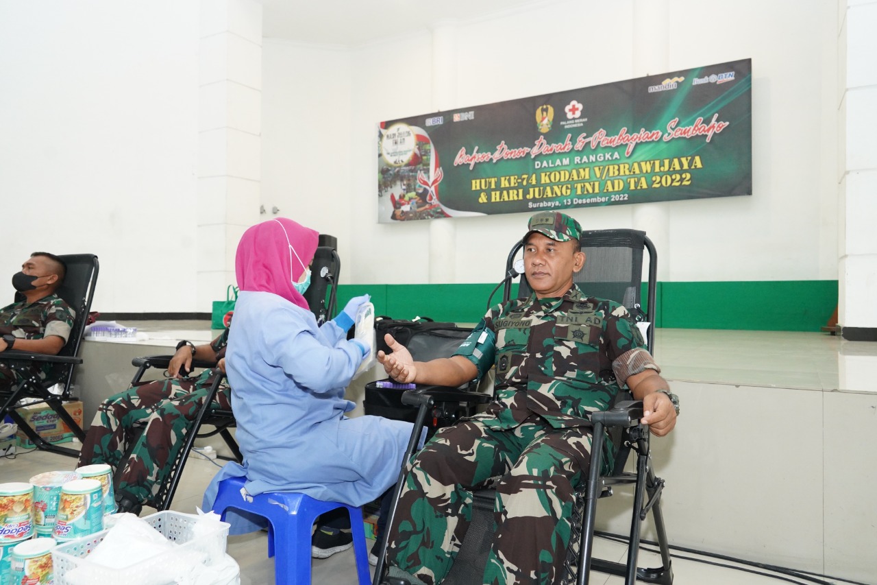 Kasrem 084/BJ Membuka Baksos Dalam Rangka HUT ke-74 Kodam V/Brawijaya dan Hari Juang TNI AD TA. 2022
