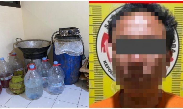 Polisi Ungkap Kasus Produksi Miras Tanpa Ijin di Tulungagung,Tersangka dan Barang Bukti Berhasil Diamankan