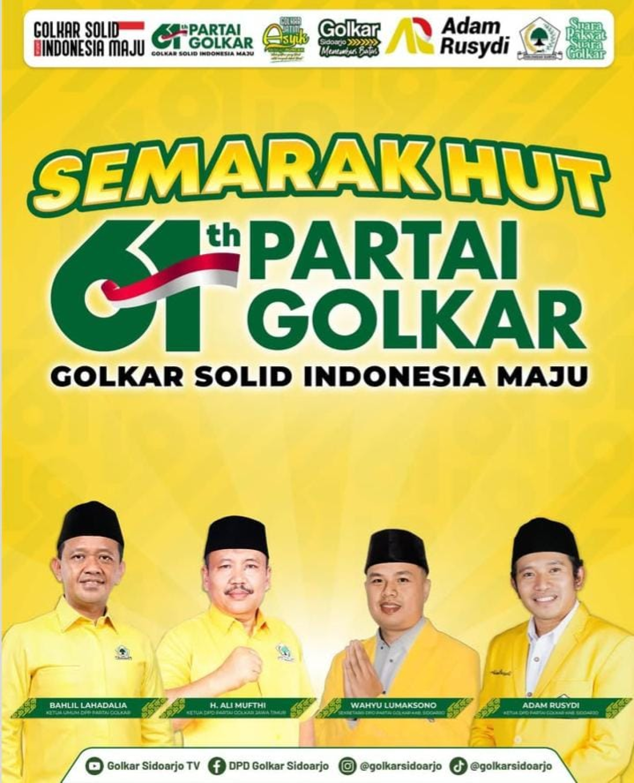 HUT ke-61 Golkar Dirayakan di Sidoarjo dengan Acara Religi dan Hiburan Rakyat