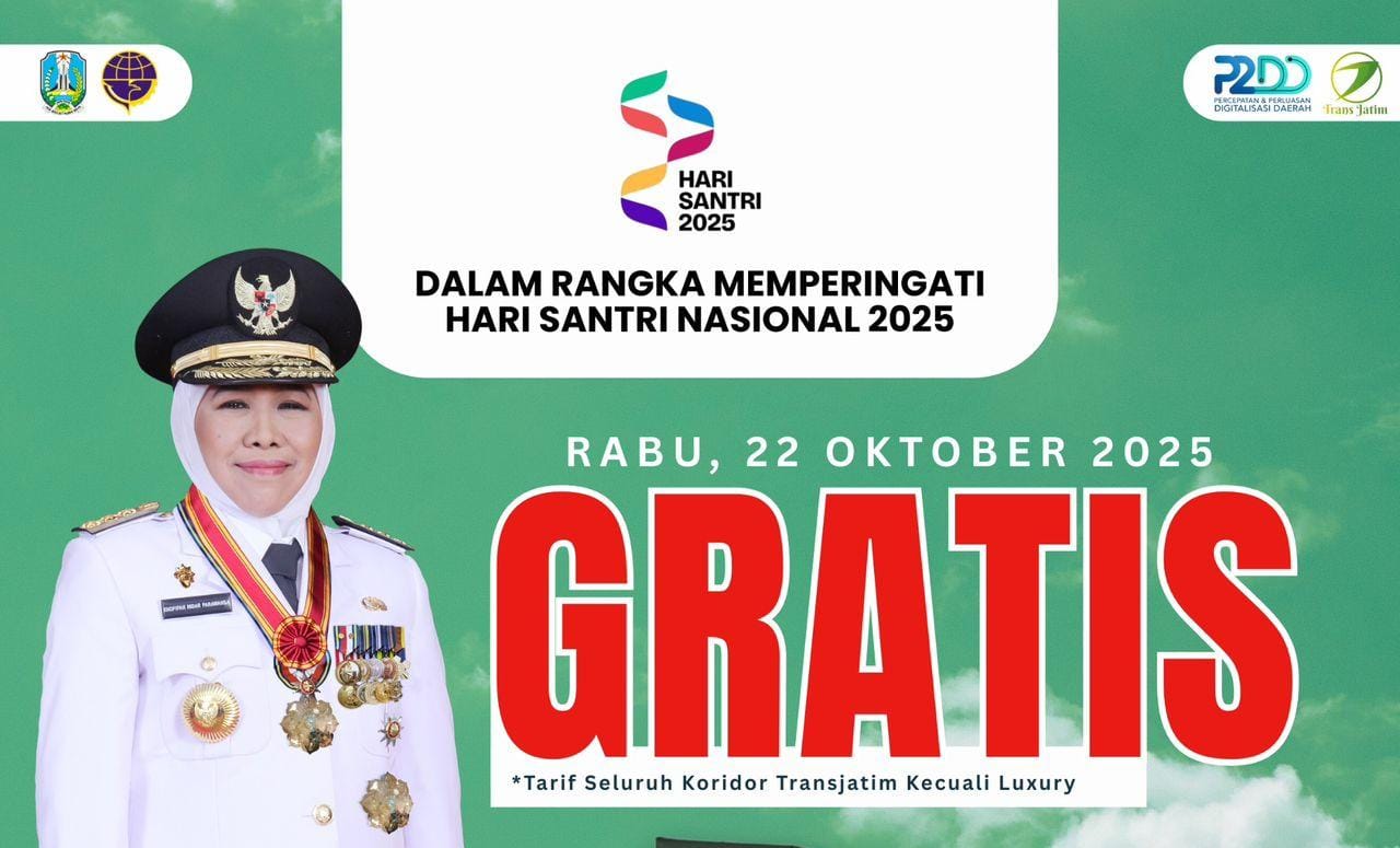 Gubernur Khofifah Gratiskan Tarif Trans Jatim di Hari Santri 2025