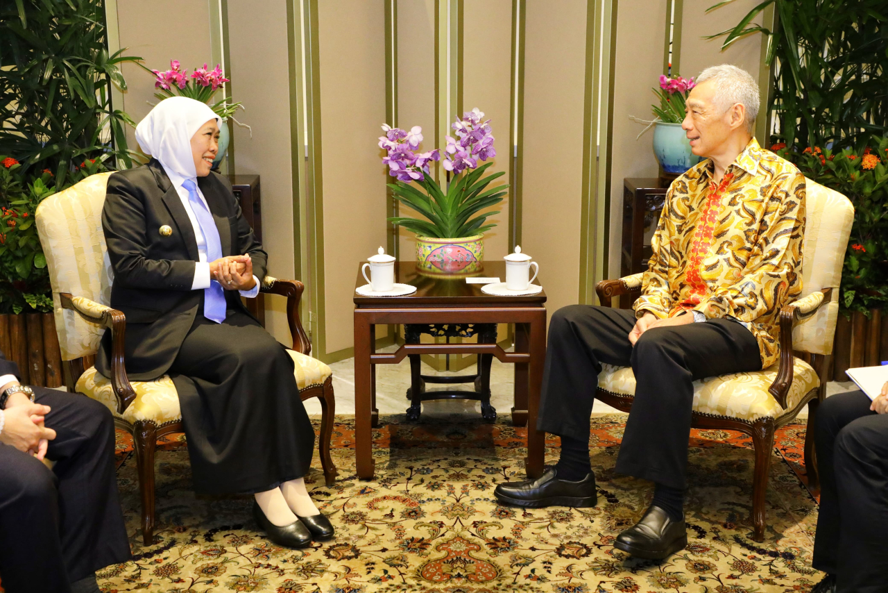 Gubernur Khofifah Bertemu SM Singapura HE. Lee Hsien Loong  Bahas Banyak Hal Strategis
