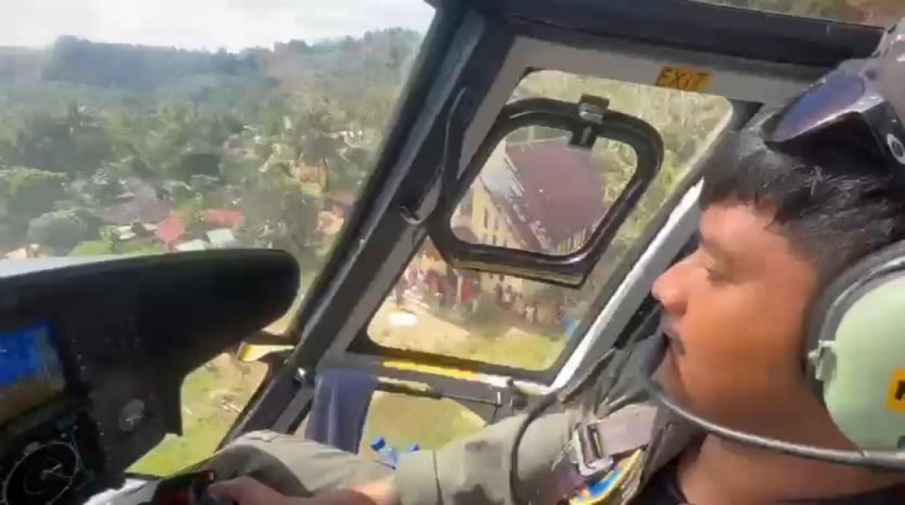 Gerak Cepat, Unsur Helikopter Wing Udara 1 As 565 Mbe Panther Turunkan Bantuan Kemanusiaan di Tapsel